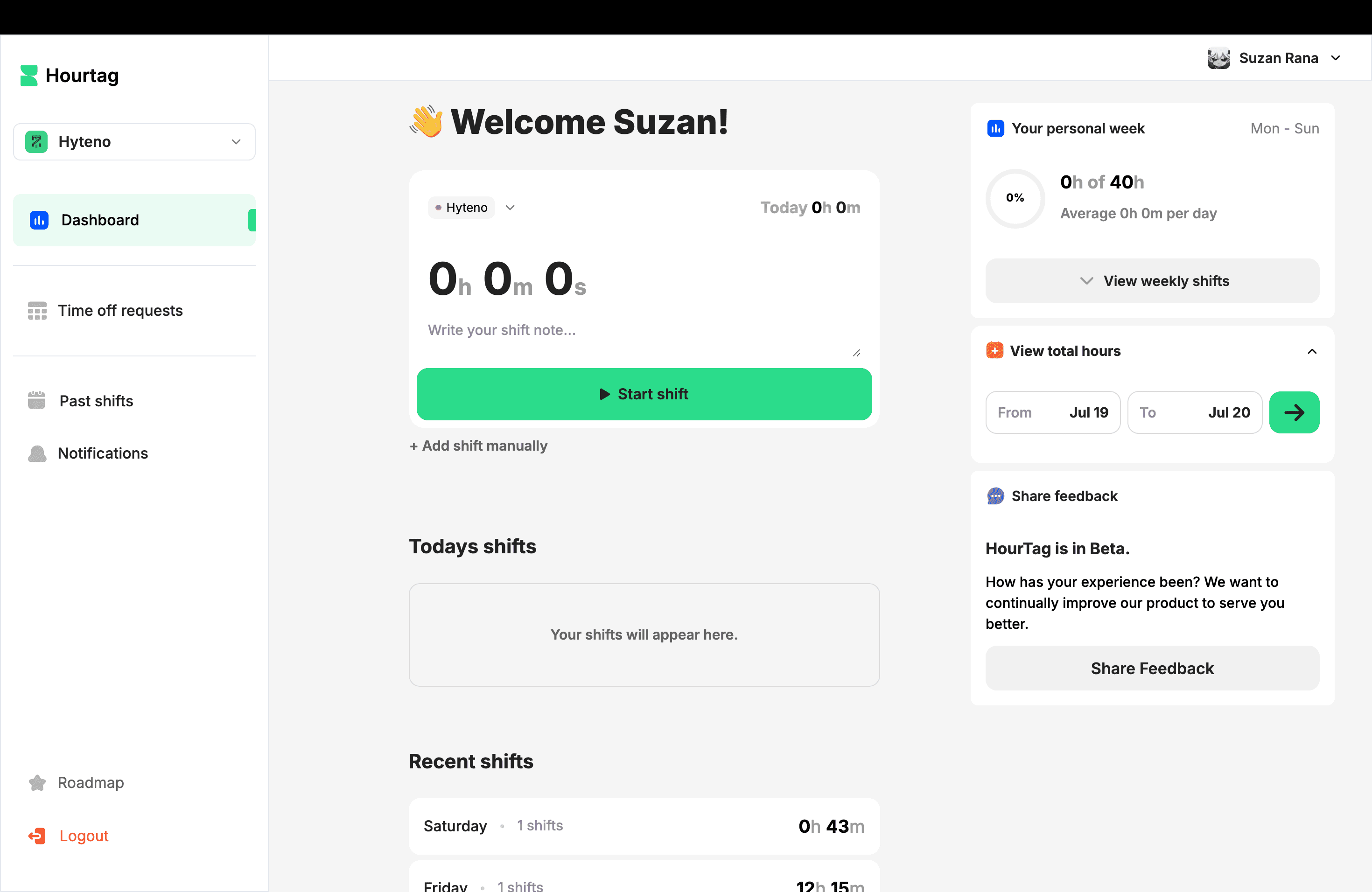Hourtag screenshot 1